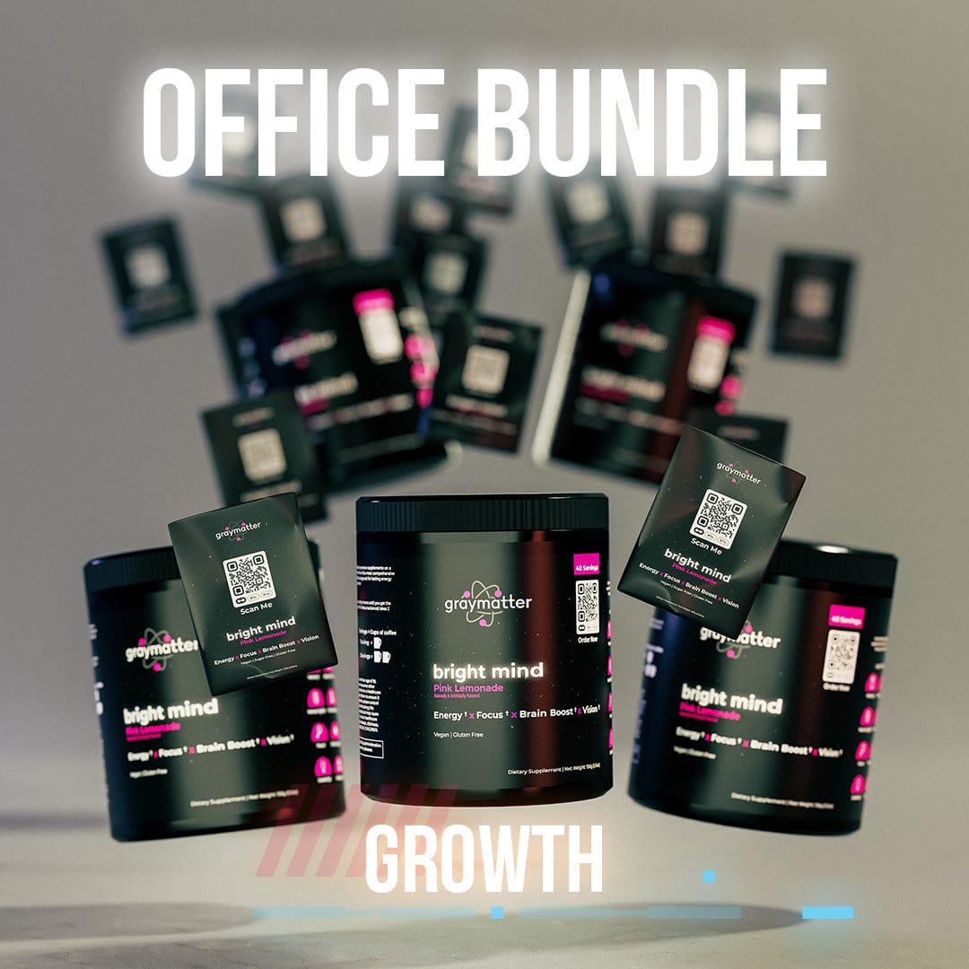 Graymatter Labs Travel Packs Bright Mind Office Bundle  - Nootropic for Workplace Productivity Bright Mind Nootropics and adaptogens
